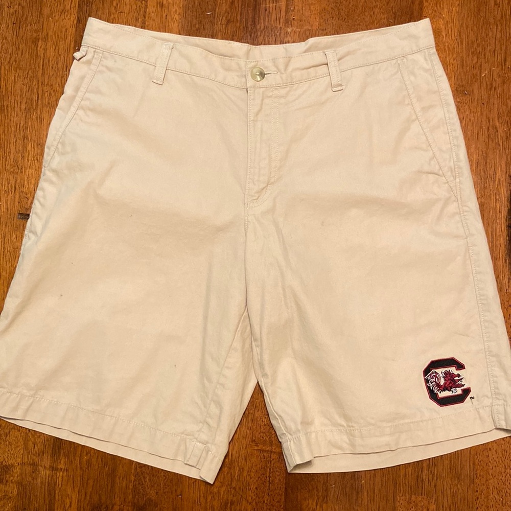 Columbia PFG Fishing Shorts 34Wx10L South Carolina Gamecocks logo embroidered